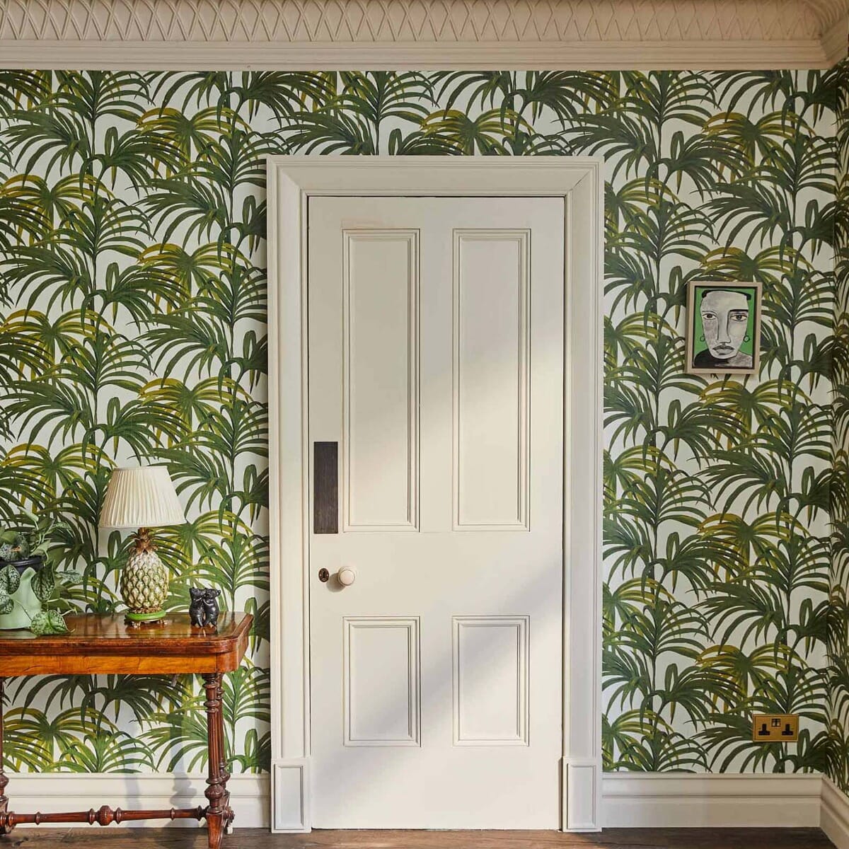 Palmeral Wallpaper - Off-White / Green - House of Hackney - 1-WA-PAL-DI-W&G-XXX - Morris Wallpaper
