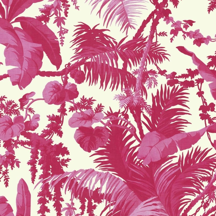Pampas Wallpaper - Off-White & Azalea - House of Hackney - 1-WA-PAM-DI-AZA-XXX - Morris Wallpaper