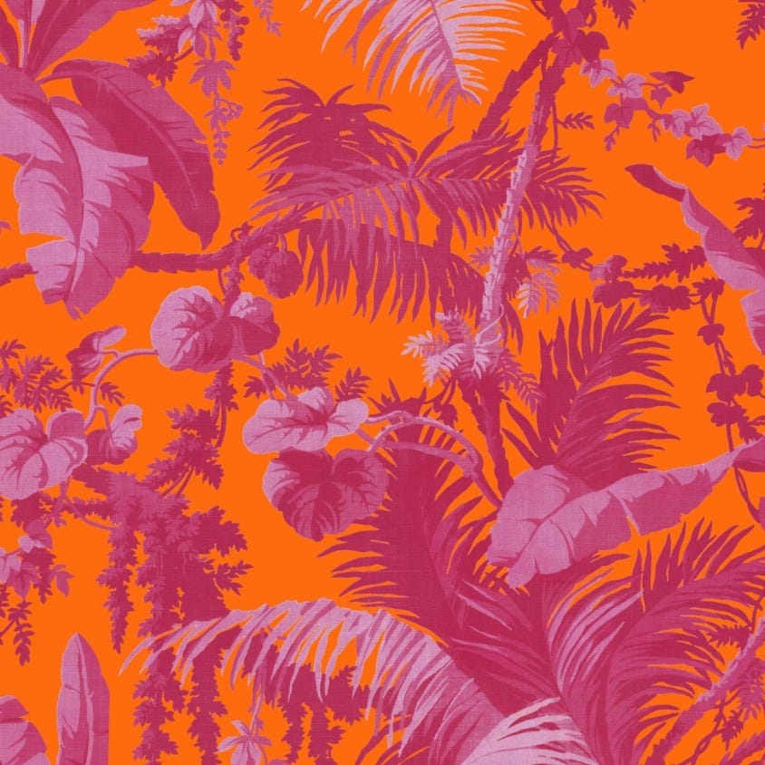 Pampas Wallpaper - Tangerine & Azalea - House of Hackney - 1-WA-PAM-DI-TAN-XXX - Morris Wallpaper