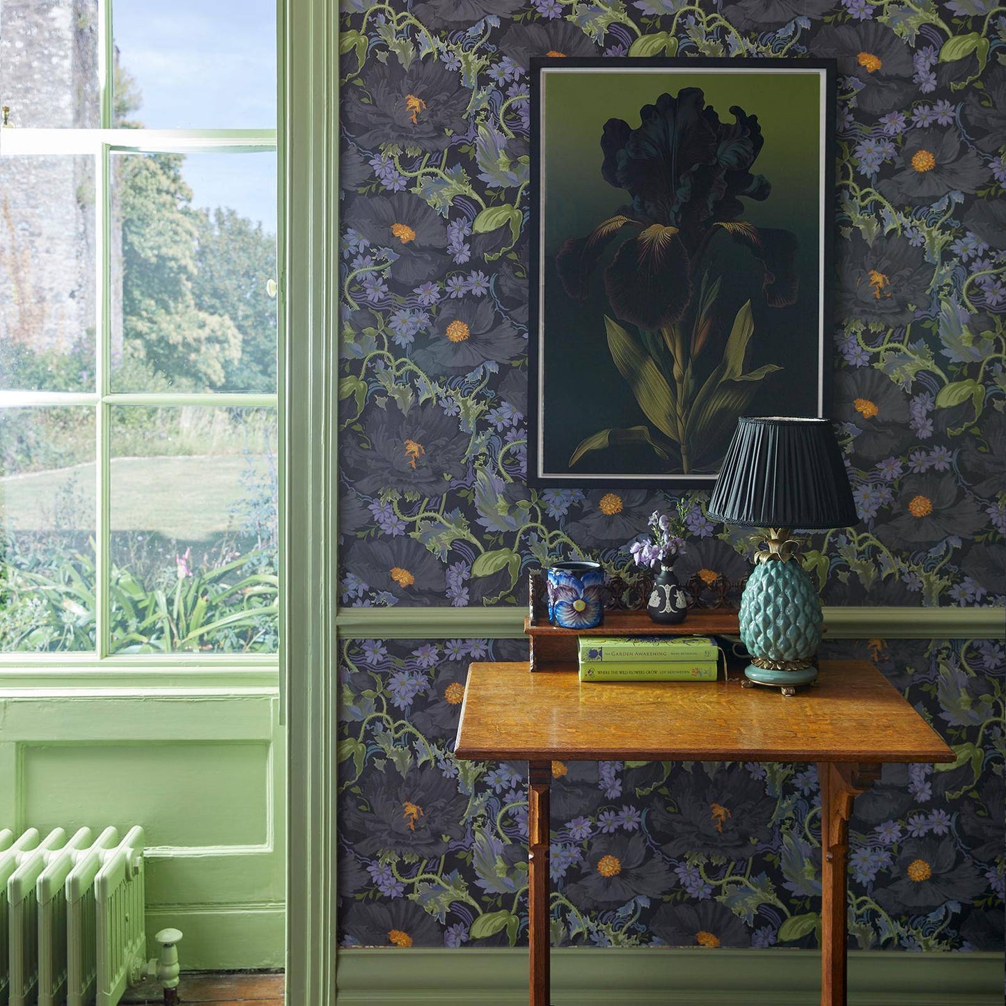 Papavera Wallpaper - Noir - House of Hackney - 1-WA-PAV-DI-NOI-XXX - Morris Wallpaper