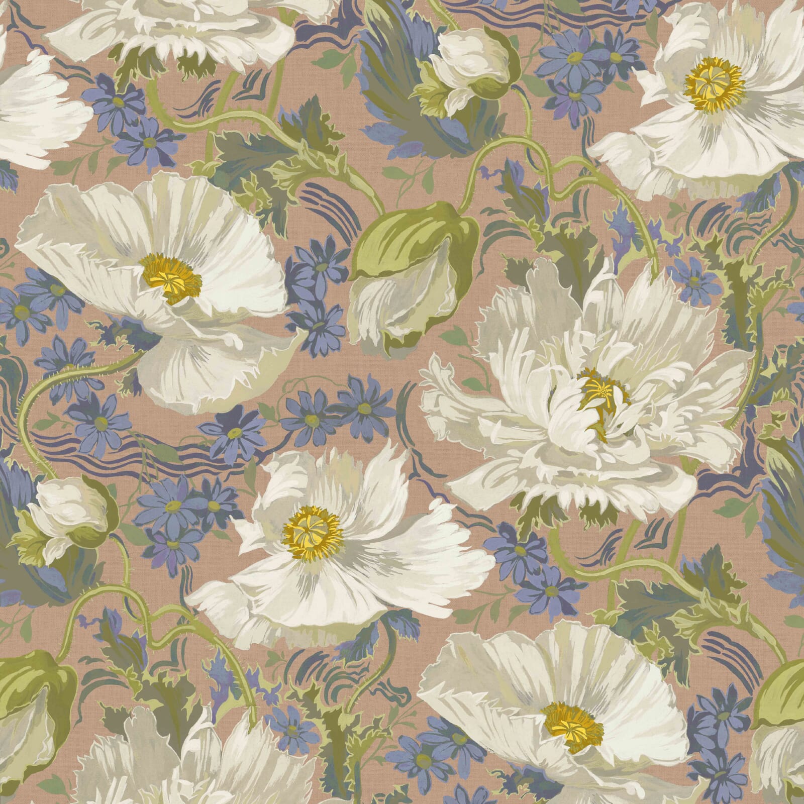 Papavera Wallpaper - Tourmaline - House of Hackney - 1-WA-PAV-DI-TOU-XXX - Morris Wallpaper