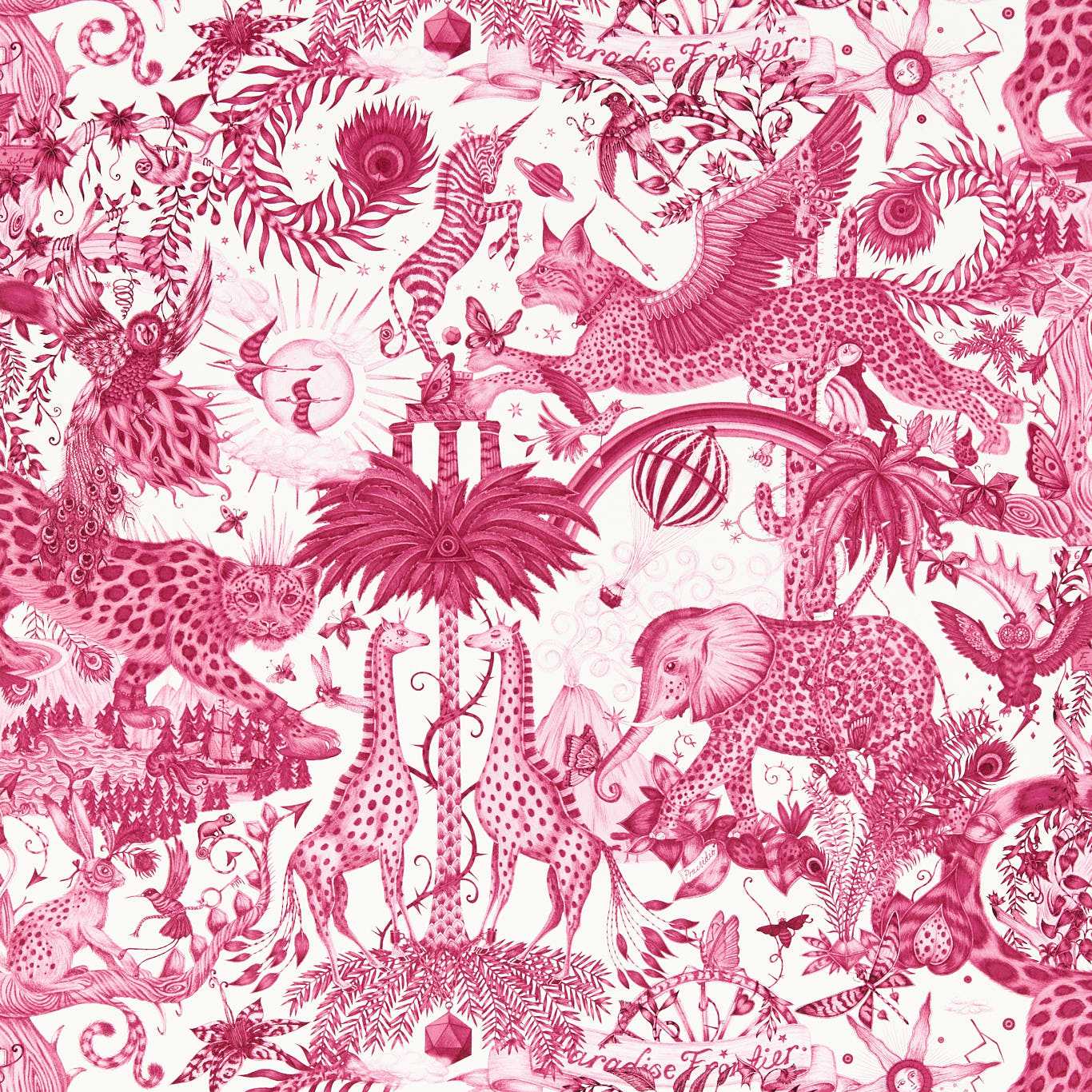 Paradise Lost Wallpaper - Berry - Clarke & Clarke - W0216/01 - Morris Wallpaper