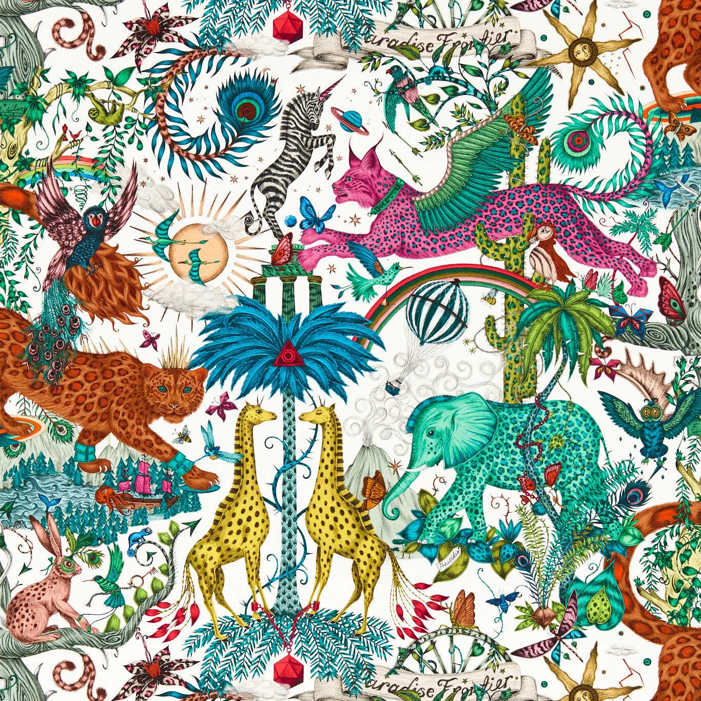 Paradise Lost Wallpaper - Ivory - Clarke & Clarke - W0216/03 - Morris Wallpaper