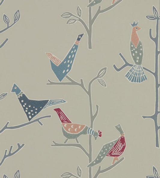 Passaro Wallpaper - Rose / Steel - NJAP111924 - Scion