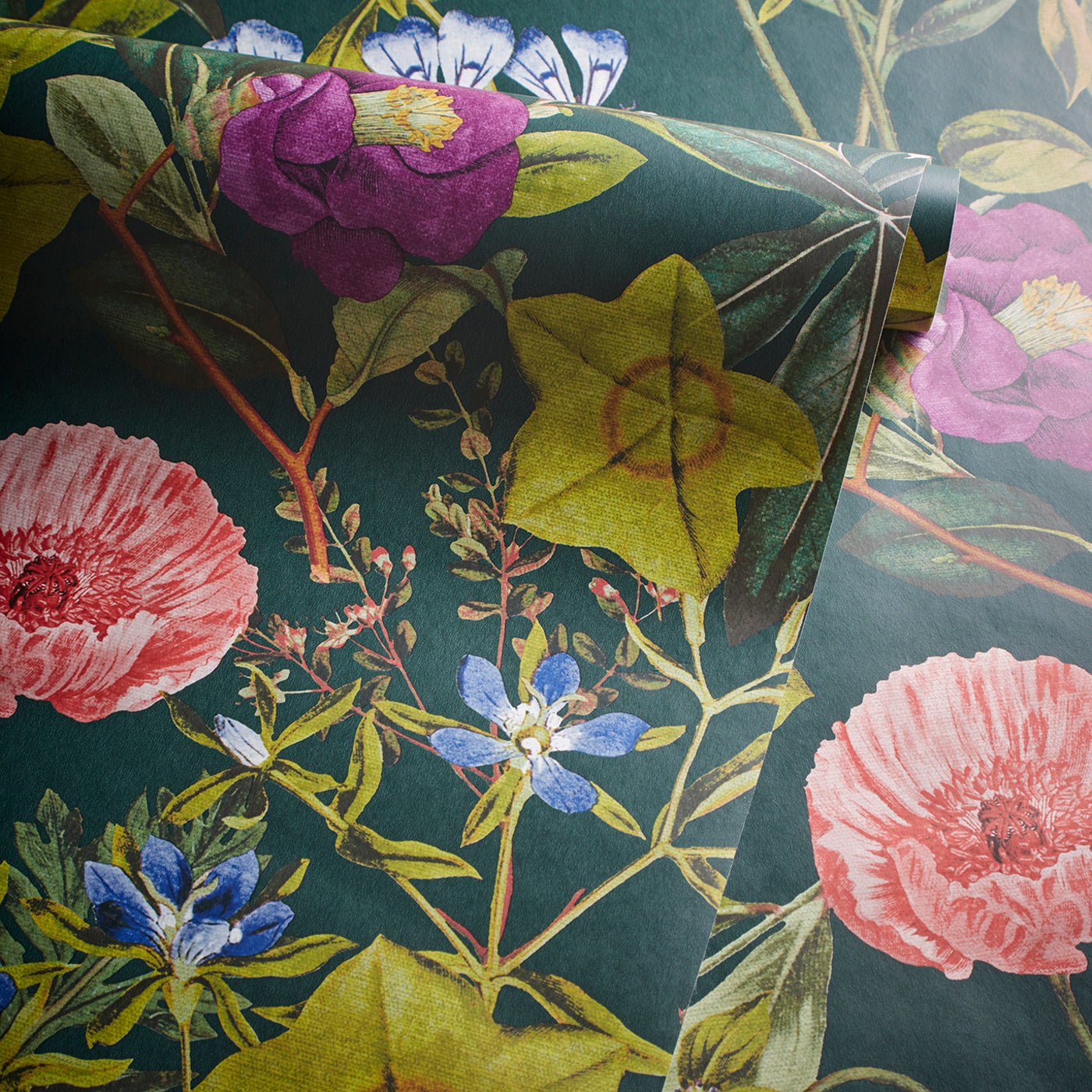 Passiflora Wallpaper - Emerald - Clarke & Clarke - W0143/02 - Morris Wallpaper