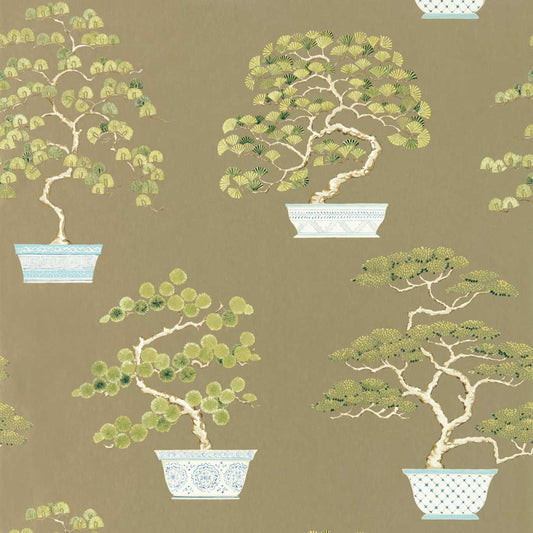 Penjing Wallpaper - Scallion Green - DWAW217108 - Sanderson - Morris Wallpaper