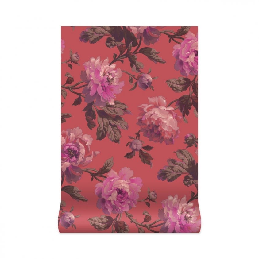 Peoneden Wallpaper - Chinese Red - House of Hackney - 1-WA-PEO-DI-RED-XXX - Morris Wallpaper