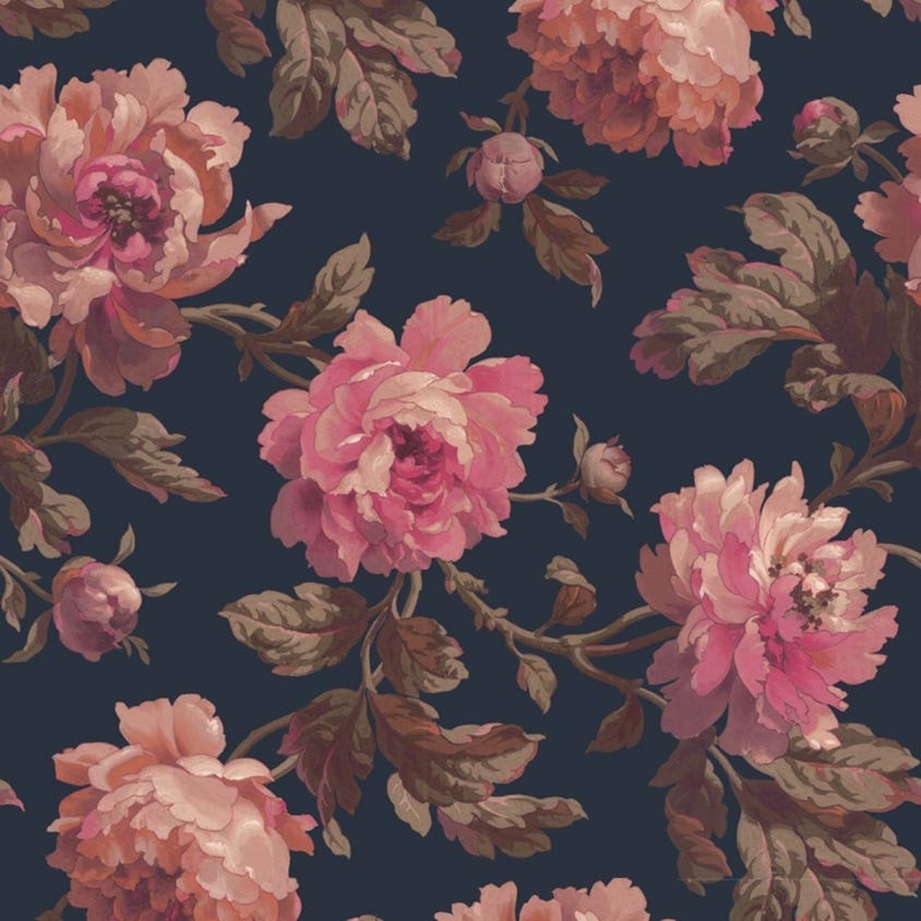 Peoneden Wallpaper - Midnight - House of Hackney - 1-WA-PEO-DI-MID-XXX - Morris Wallpaper