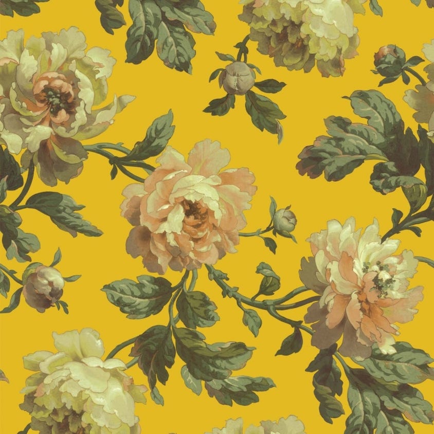 Peoneden Wallpaper - Ochre - House of Hackney - 1-WA-PEO-DI-OCH-XXX - Morris Wallpaper