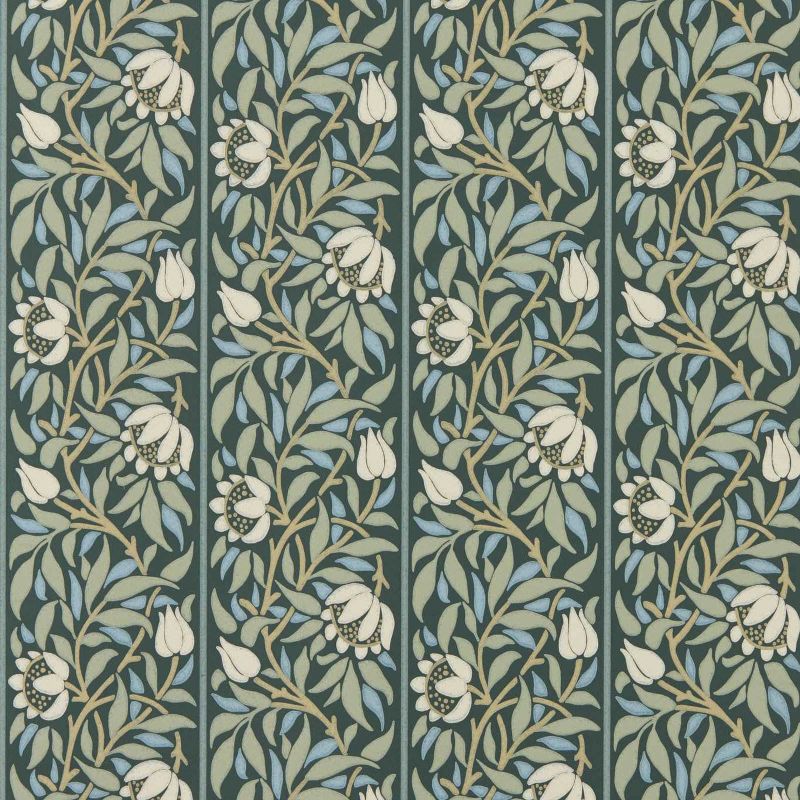 Peony Trellis Wallpaper - Bayleaf/Slate - Morris & Co - 217571 - Morris Wallpaper