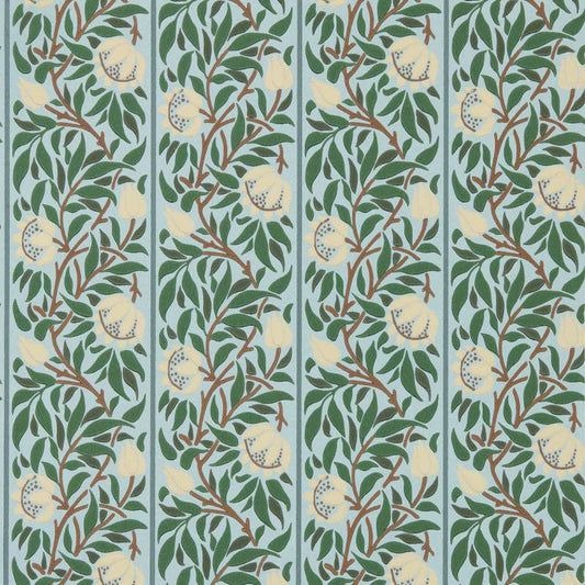 Peony Trellis Wallpaper - Soft Blue/Nettle - Morris & Co - 217569 - Morris Wallpaper