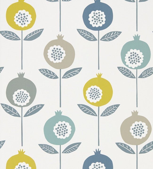 Pepino Wallpaper - Limeade / Hemp / Glacier - NNOU111544 - Scion