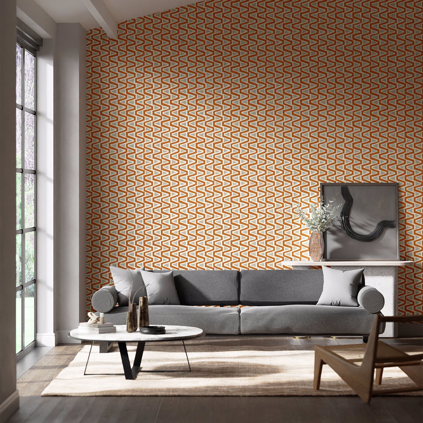 Perception Wallpaper - Brazillian Rosewood/Temple Grey/New Beginnings - Harlequin - HQN2112833 - Morris Wallpaper