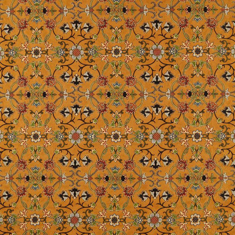 Persian Scroll Embroidery Fabric - Ochre - Morris & Co - 237658 - Morris Wallpaper