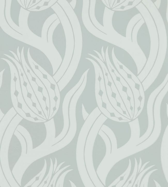 Persian Tulip Wallpaper - Quartz Grey - ZHIW312995 - Zoffany - Morris Wallpaper