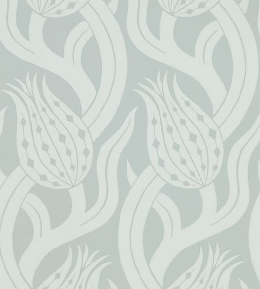 Persian Tulip Wallpaper - Quartz Grey - ZHIW312995 - Zoffany - Morris Wallpaper