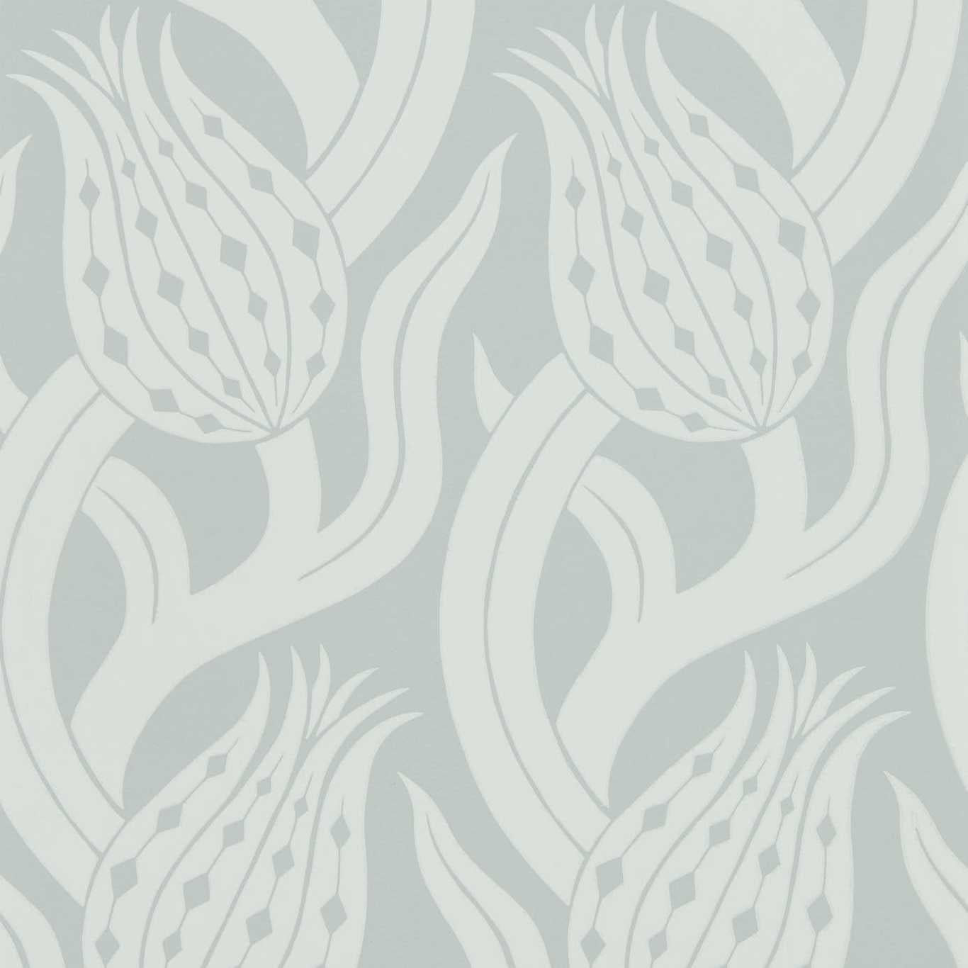 Persian Tulip Wallpaper - Quartz Grey - ZHIW312995 - Zoffany - Morris Wallpaper