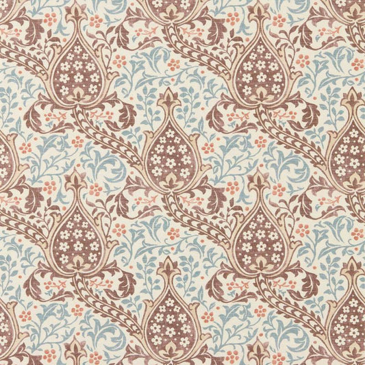 Persian Tulip Wallpaper - Umber/Mineral Blue - Morris & Co - 217598 - Morris Wallpaper