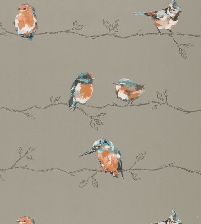 Persico Wallpaper - Tangerine/Duckegg - HSTO111485 - Harlequin - Morris Wallpaper