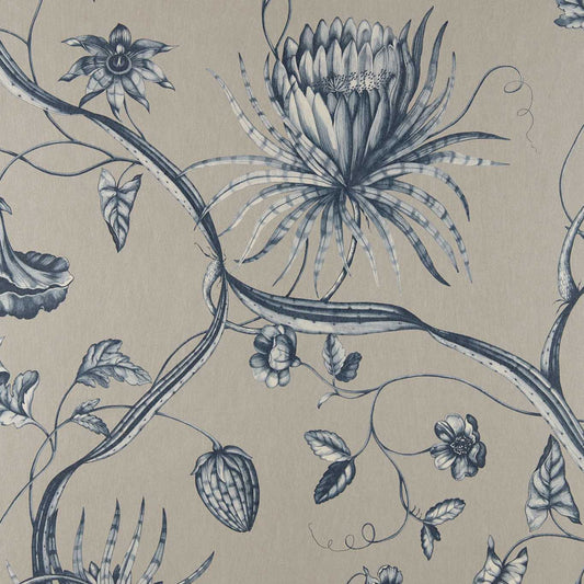 Phaedra Wallpaper - Prussian Blue - Zoffany - ZPHA312622 - Morris Wallpaper