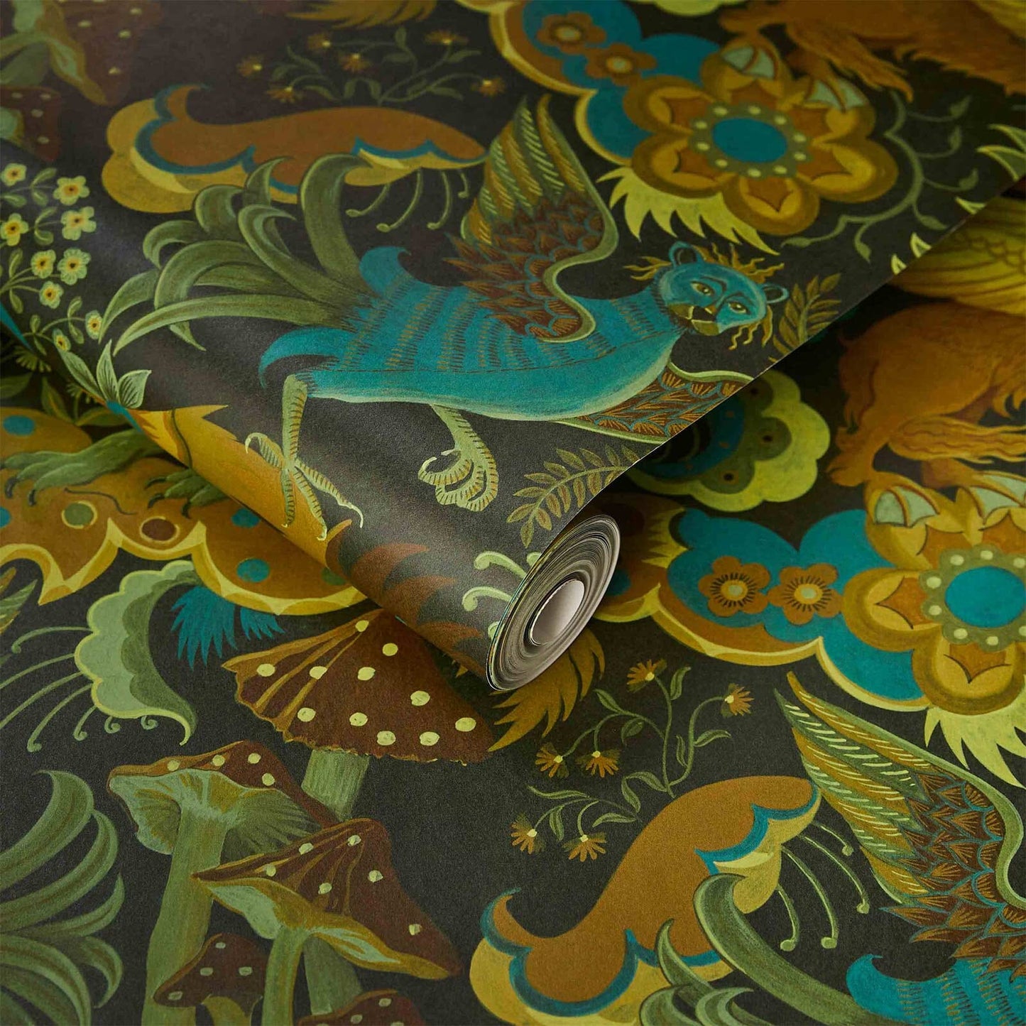 Phantasia Wallpaper - Emerald-Green - House of Hackney - 1-WA-PHA-DI-EME-XXX - Morris Wallpaper