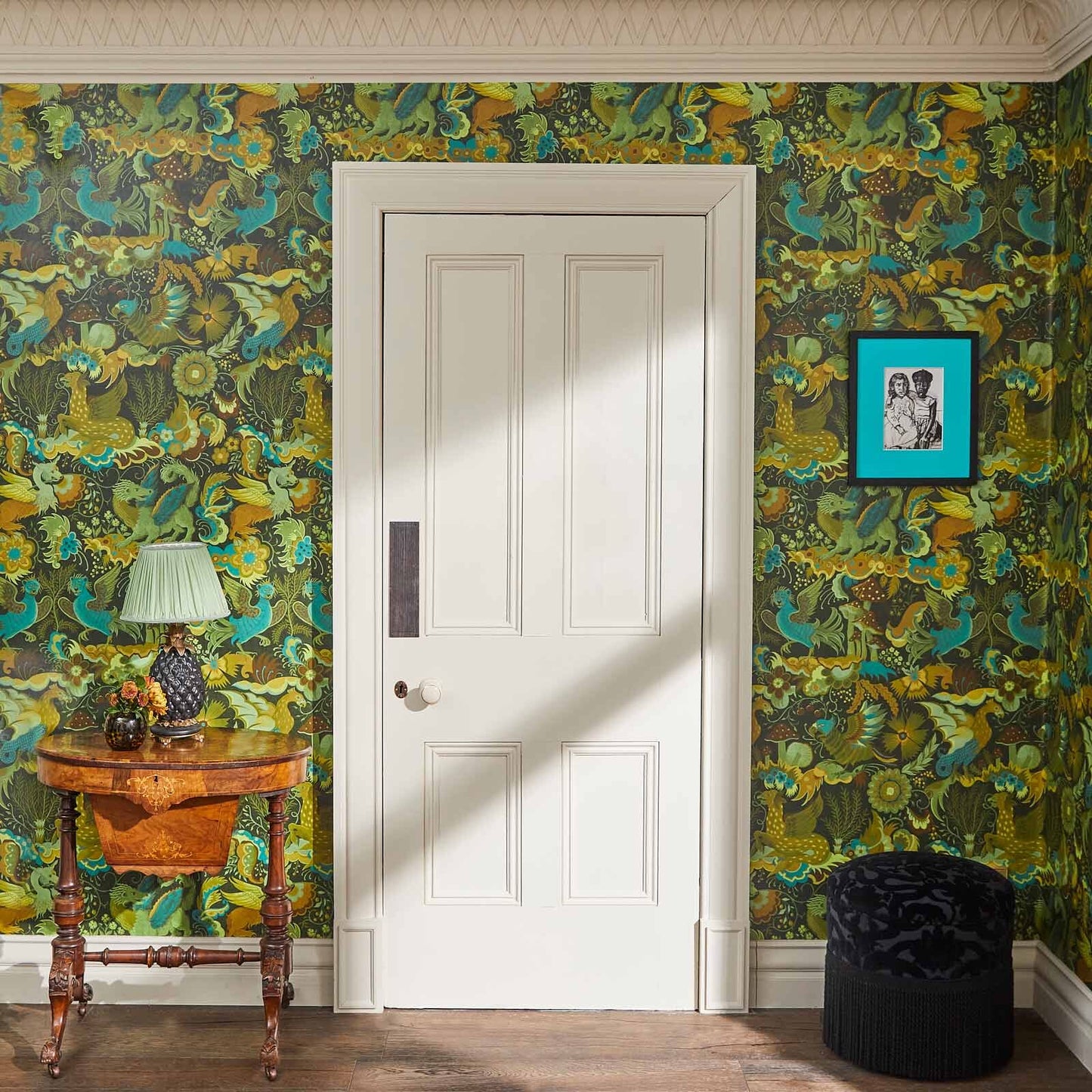 Phantasia Wallpaper - Emerald-Green - House of Hackney - 1-WA-PHA-DI-EME-XXX - Morris Wallpaper