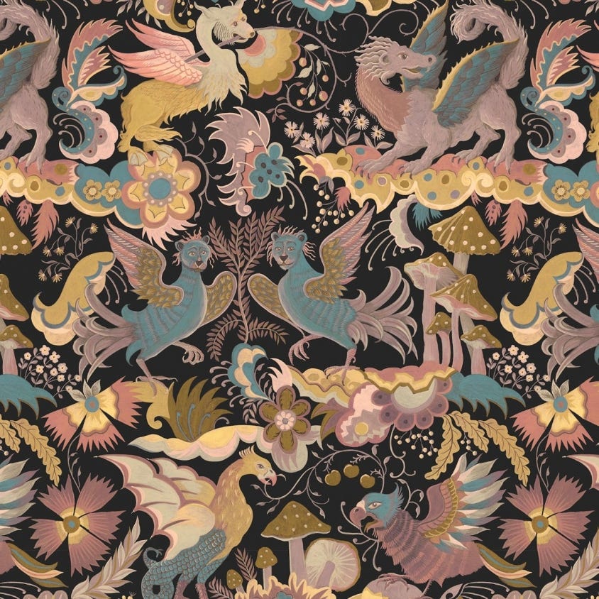 Phantasia Wallpaper - Noir - House of Hackney - 1-WA-PHA-DI-NOI-XXX - Morris Wallpaper