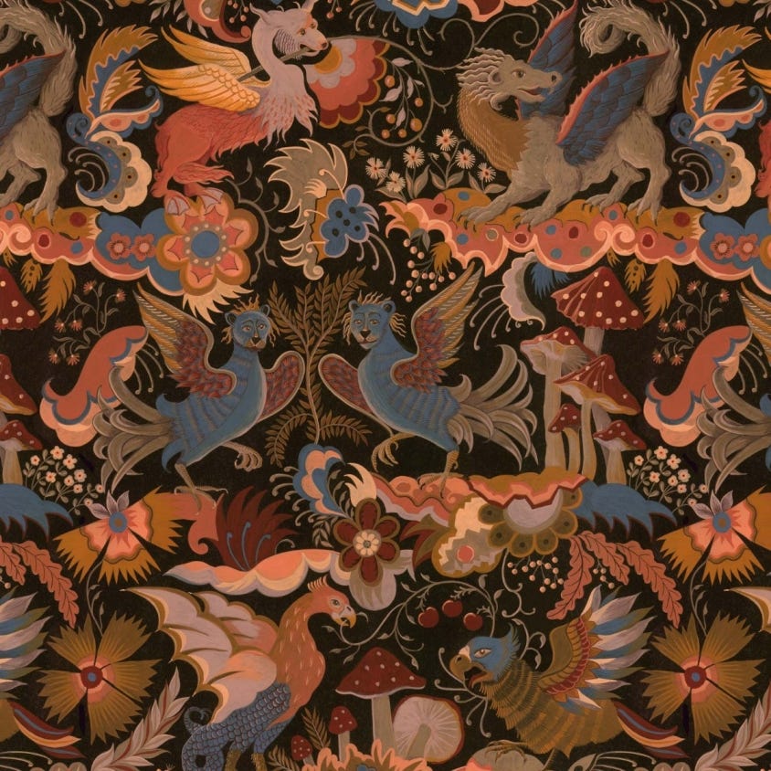 Phantasia Wallpaper - Orange - House of Hackney - 1-WA-PHA-DI-SEL-XXX - Morris Wallpaper