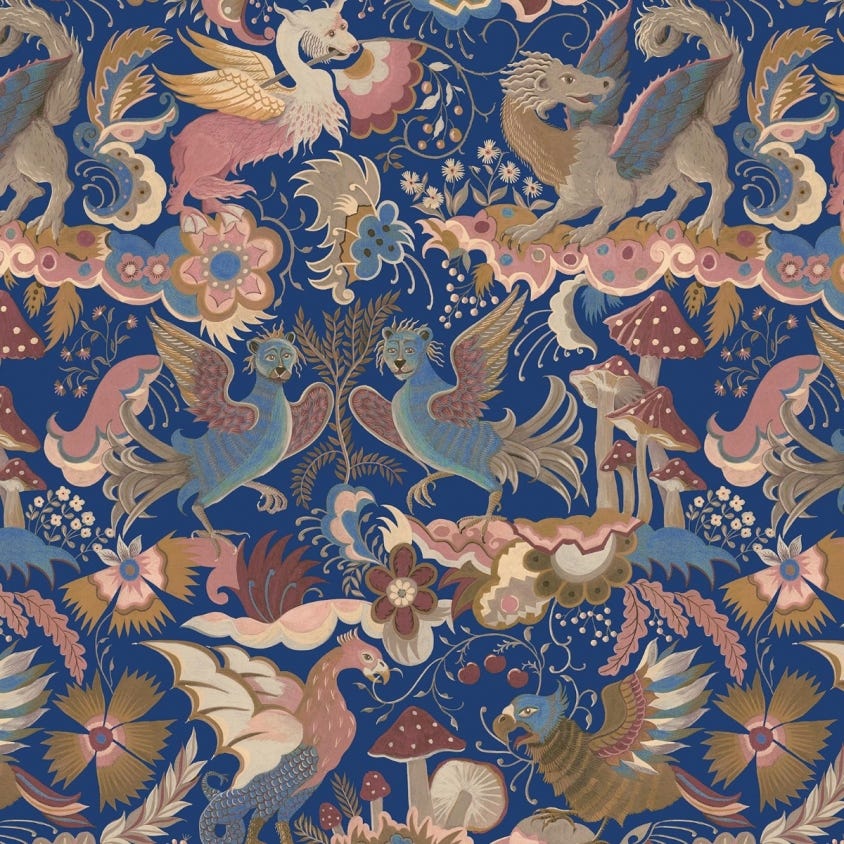 Phantasia Wallpaper - Sapphire - House of Hackney - 1-WA-PHA-DI-SPH-XXX - Morris Wallpaper