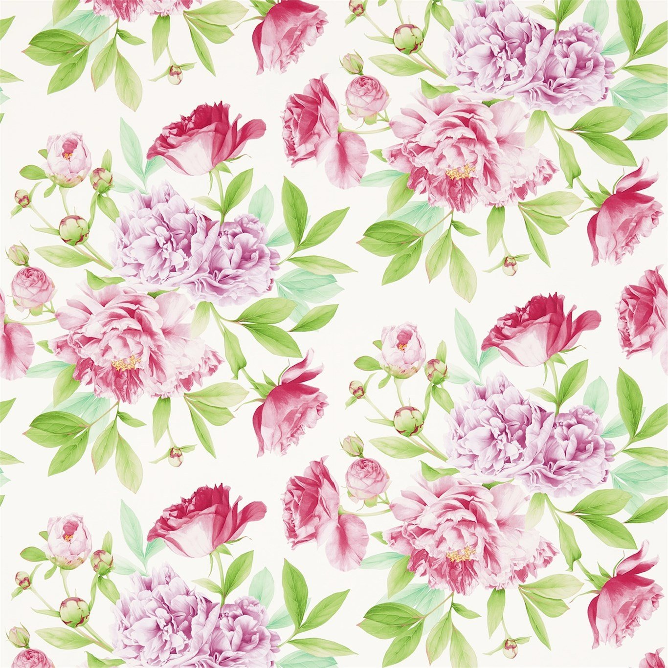 Phoebe Wallpaper - Peony/Leaf - ZWOO311359 - Zoffany - Morris Wallpaper