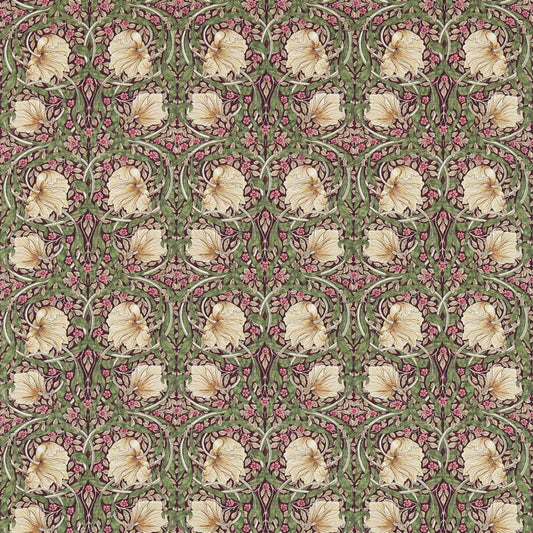 Pimpernel Fabric - Aubergine/Olive - Morris & Co - 224491 - Premier Wallcovering