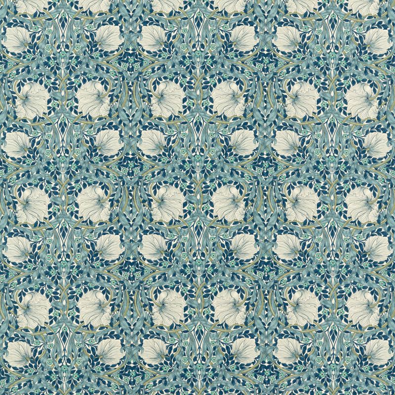 Pimpernel Fabric - Cobalt/Mineral - Morris & Co - 227232 - Premier Wallcovering