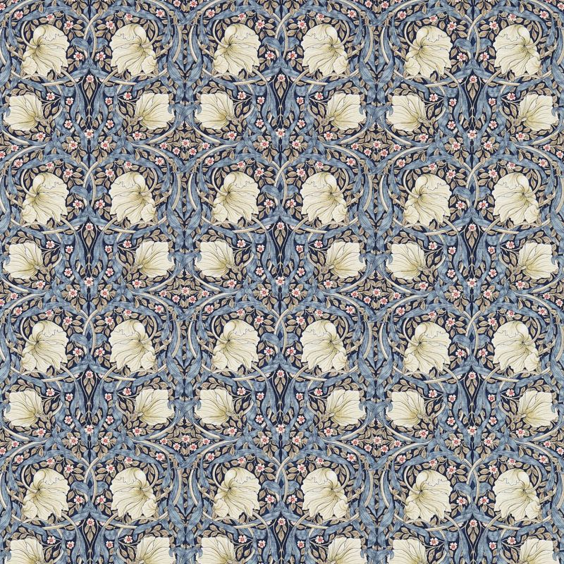 Pimpernel Fabric - Indigo/Hemp - Morris & Co - 224494 - Premier Wallcovering