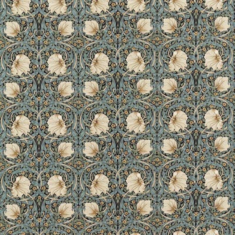 Pimpernel Fabric - Ink/Sage - Morris & Co - 227230 - Premier Wallcovering