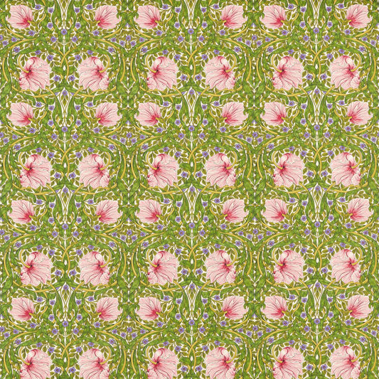Pimpernel Fabric - Sap Green/Strawberry - Morris & Co - 227214 - Premier Wallcovering