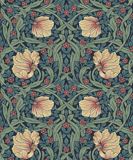 Pimpernel Garden Wallpaper - Bluestone & Clay - NextWall - NW54202 - Morris Wallpaper