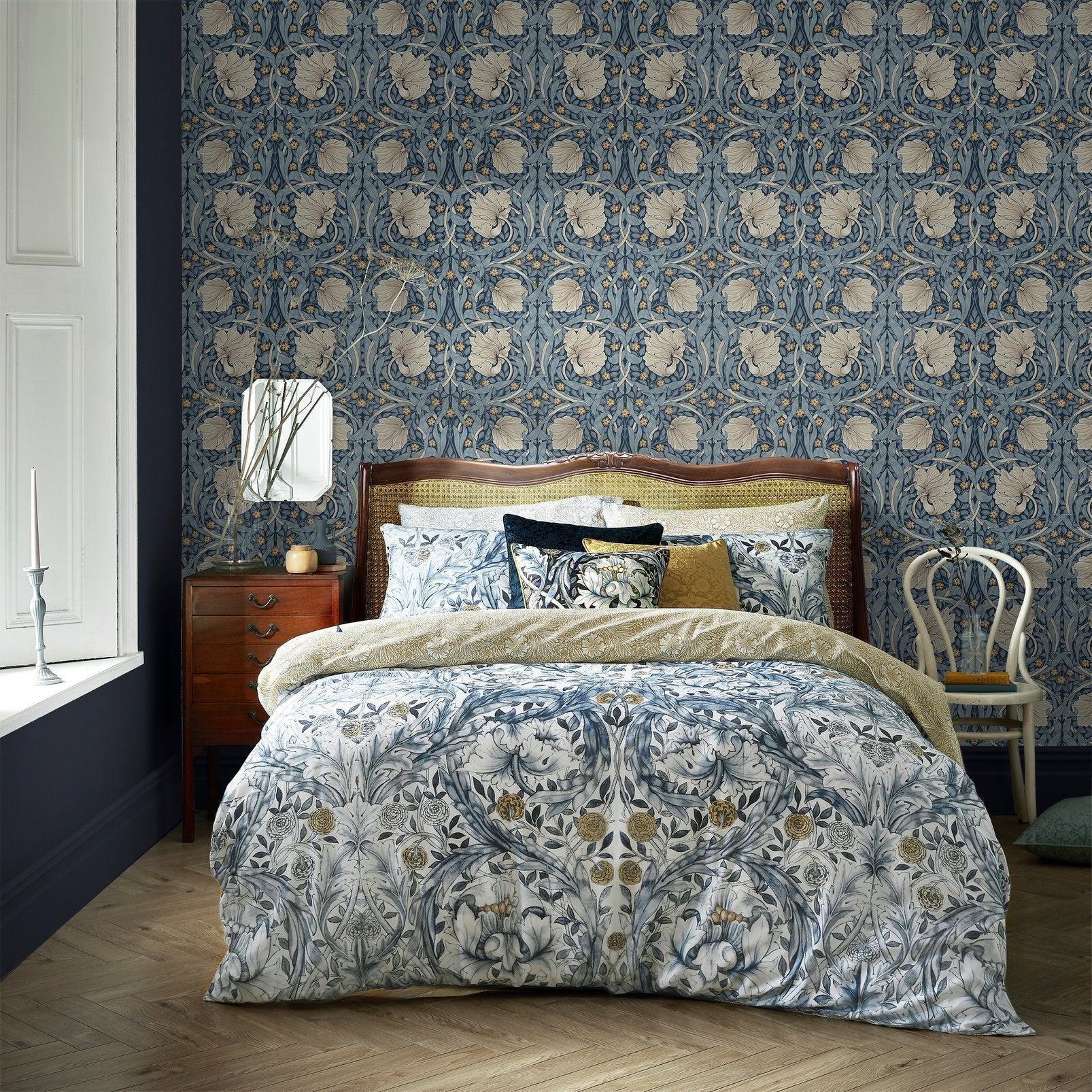 Pimpernel Wallpaper - Blue - 124241 - William Morris AH - Premier Wallcovering