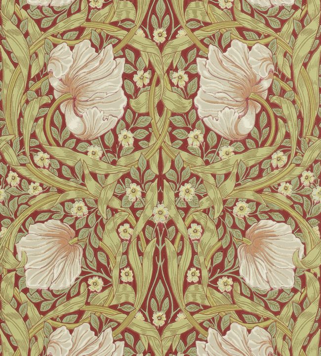 Pimpernel Wallpaper - Brick/Olive - 210386 - Morris & Co