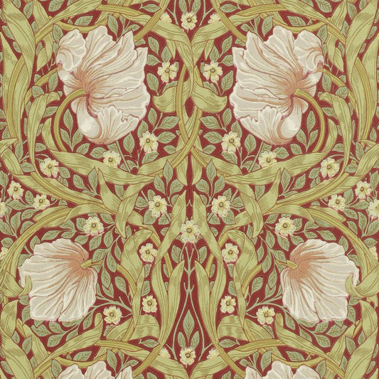 Pimpernel Wallpaper - Brick/Olive - 210386 - Morris & Co