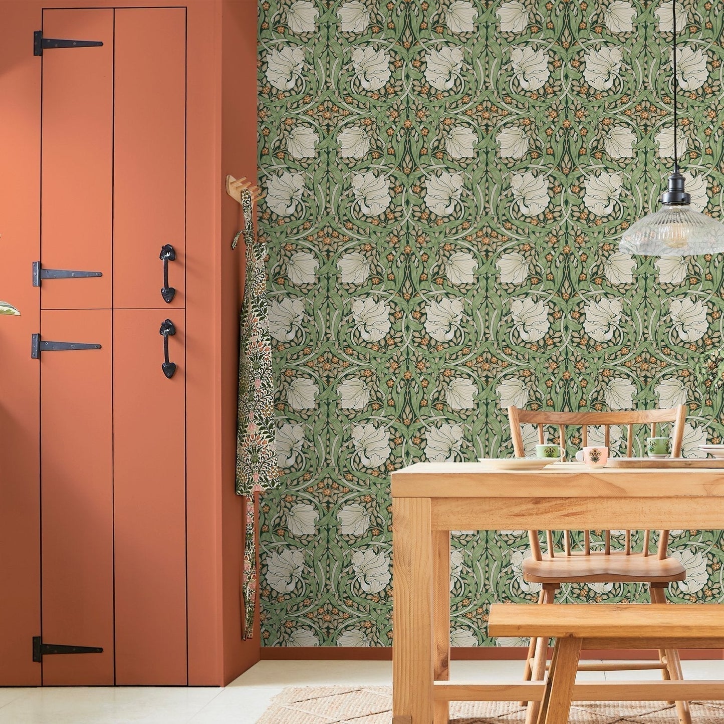 Pimpernel Wallpaper - Green - 124242 - William Morris AH - Premier Wallcovering