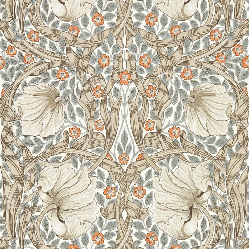 Pimpernel Wallpaper - Linen/Coral - 217364 - Morris & Co