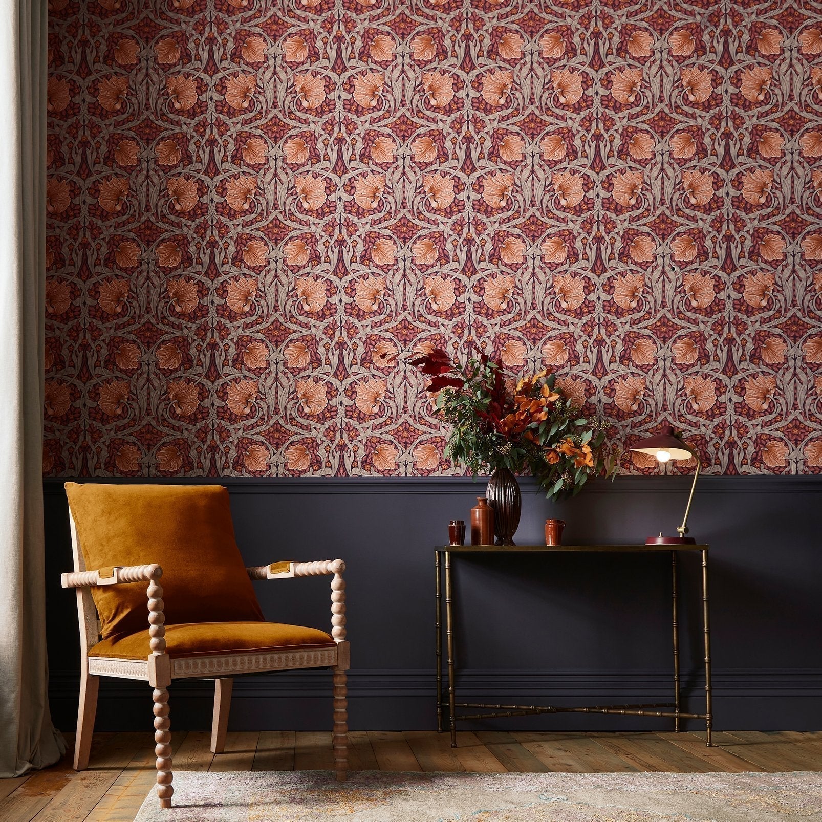 Pimpernel Wallpaper - Plum - 124239 - William Morris AH - Premier Wallcovering