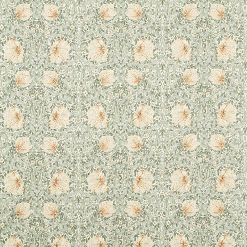 Pimpernel Wide Width Fabric - Sage/Caramel - Morris & Co - 227283 - Premier Wallcovering