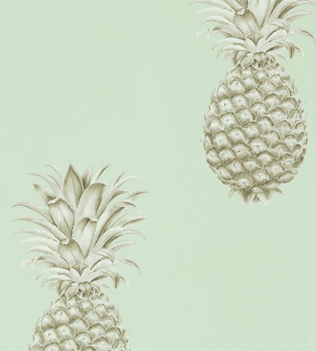 Pineapple Royale Wallpaper - Porcelain/Sepia - DART216325 - Sanderson - Morris Wallpaper