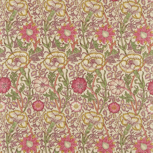 Pink & Rose Fabric - Manilla/Wine - Morris & Co - 222529 - Premier Wallcovering