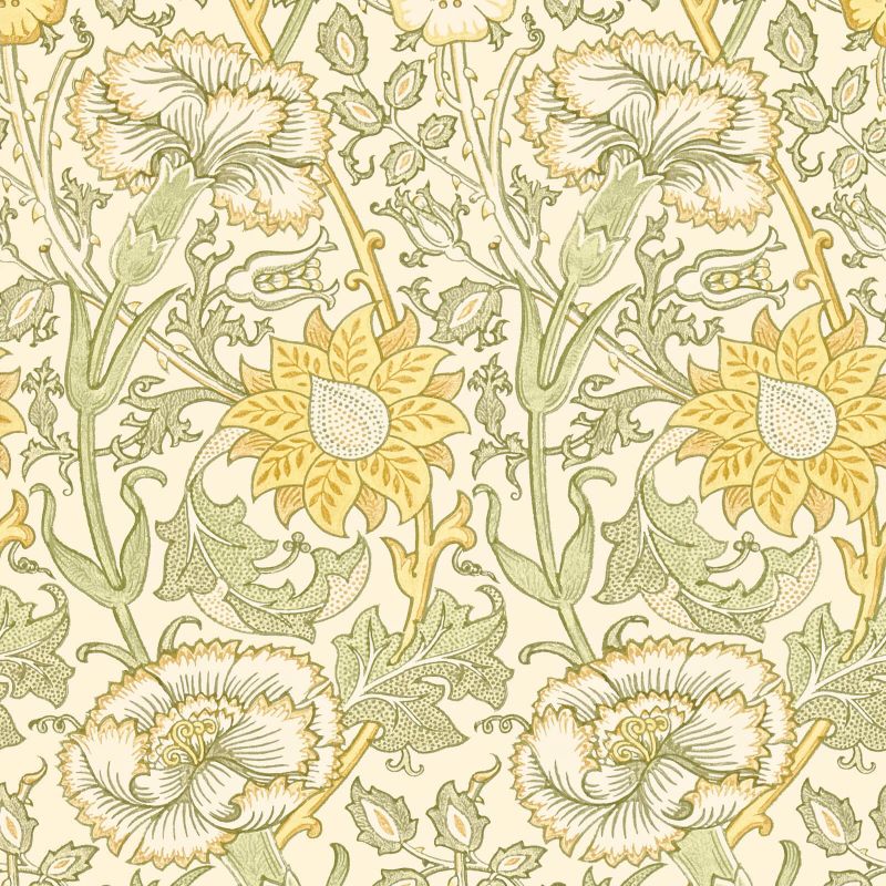 Pink & Rose Wallpaper - Cowslip/Fennel - Morris & Co - 212569 - Morris Wallpaper