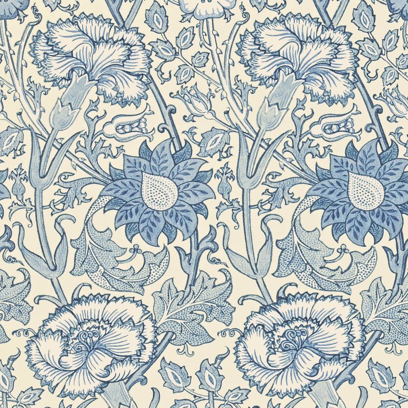 Pink & Rose Wallpaper - Indigo - Morris & Co - 212567 - Morris Wallpaper
