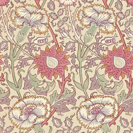 Pink & Rose Wallpaper - Manilla/White - Morris & Co - 212566 - Morris Wallpaper