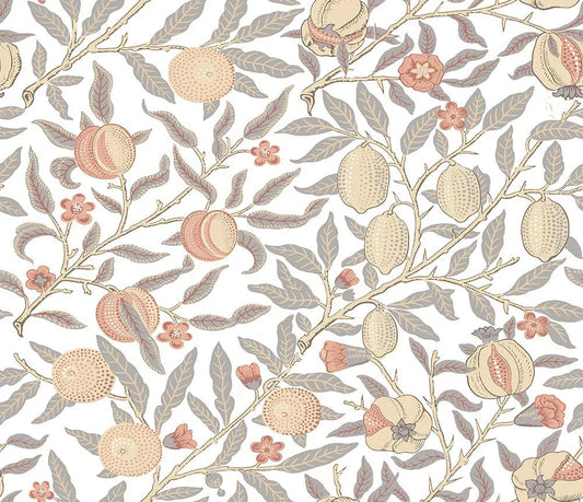 Pomegranate Wallpaper - White - NextWall - NW48003 - Morris Wallpaper
