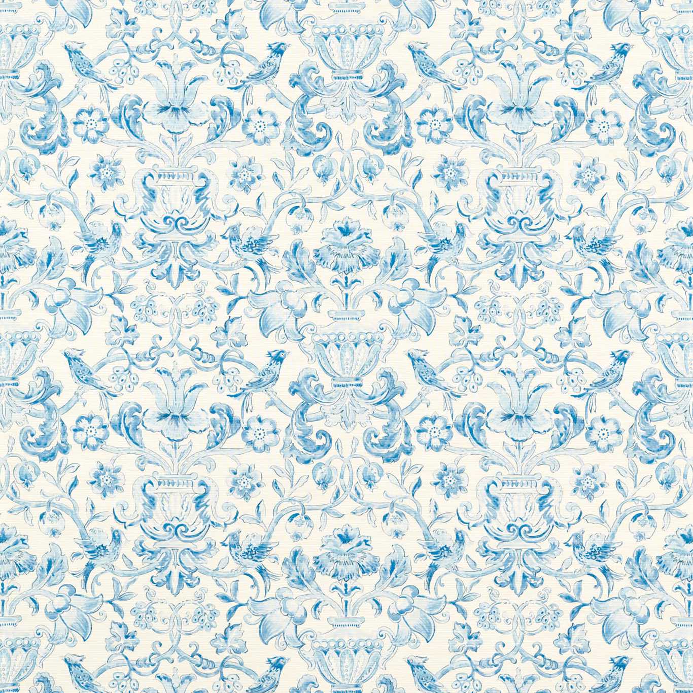 Pompadour Print Wallpaper - Indigo - ZCOT313015 - Zoffany - Premier Wallcovering